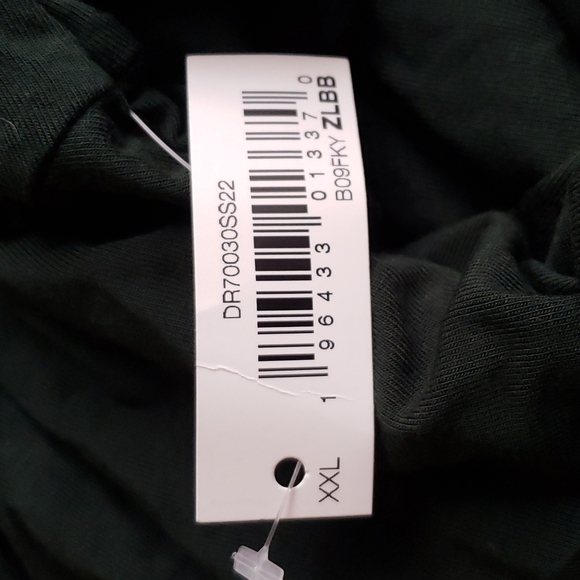 Daily Ritual Jersey Ruched Front Half-Sleeve Dress in Dark Green Size XXL - Picture 5 of 9